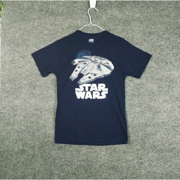 Star Wars T-Shirt Men's M 38/40 Short Sleeve Enterprise Navy Blue Cotton Blend - Picture 3 of 7
